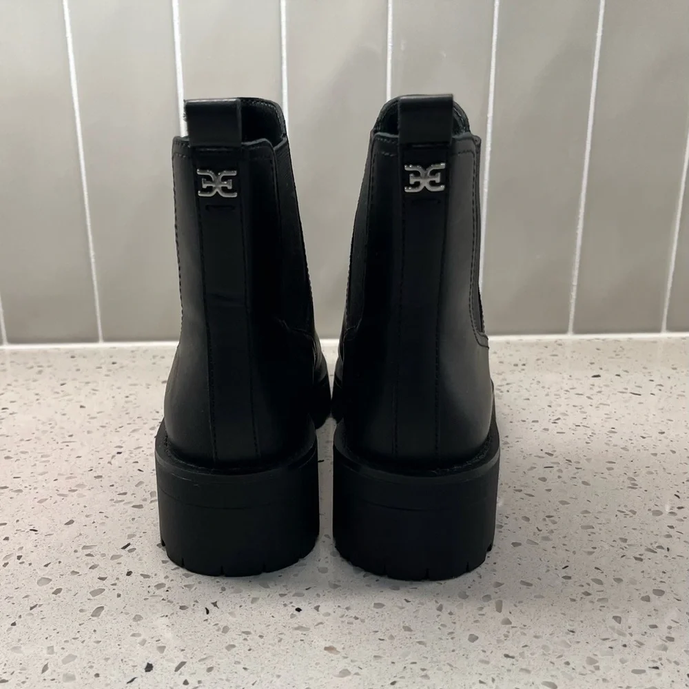 Sam Edelman NWOT Josha Black Leather Chelsea Booties 7.5 M - Picture 8 of 11